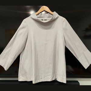 COS LIGHT GRAY BOTTLE NECKLINE TOP